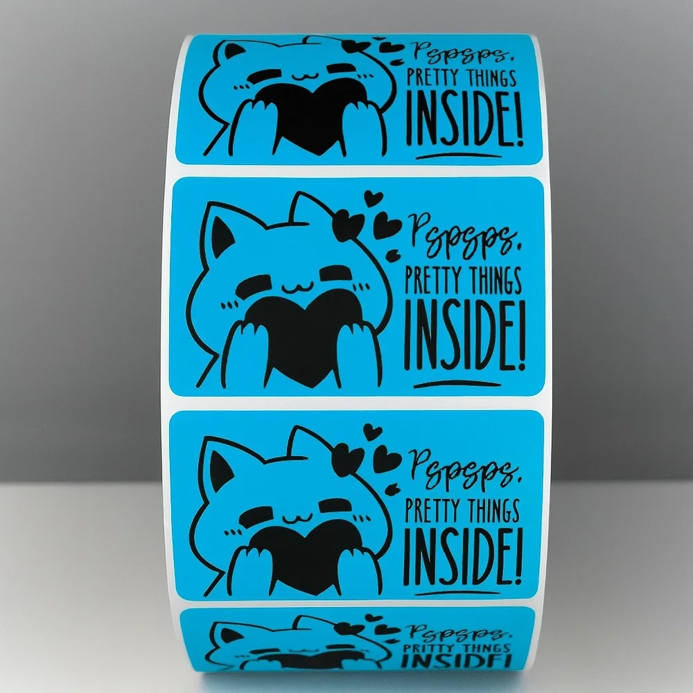 Pspsps Pretty Things Inside Stickers – Cute Cat Labels for Packaging and Orders